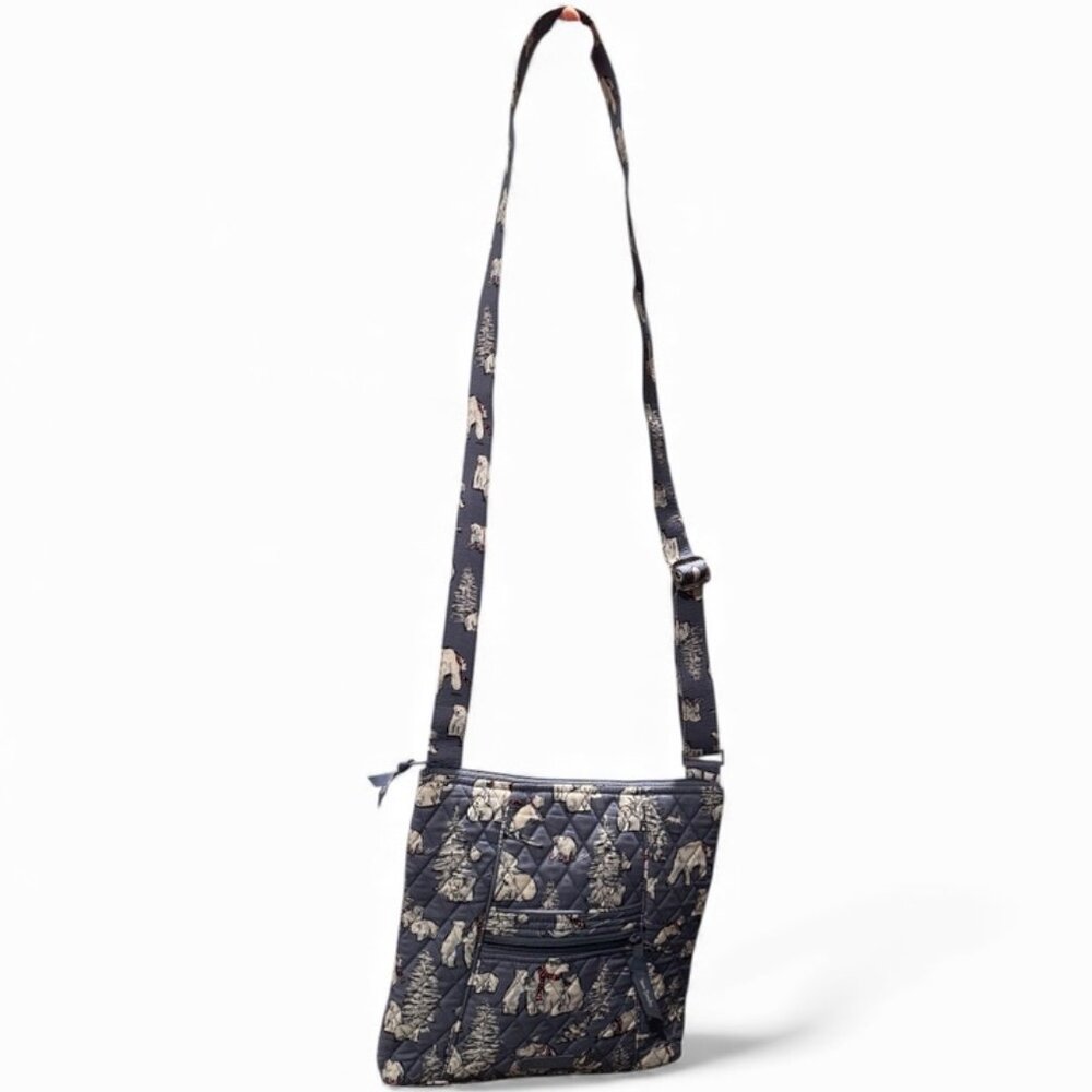 Vera Bradley Iconic Triple Zip Hipster Crossbody Purse – Beary Merry – NWOT - Picture 4 of 8
